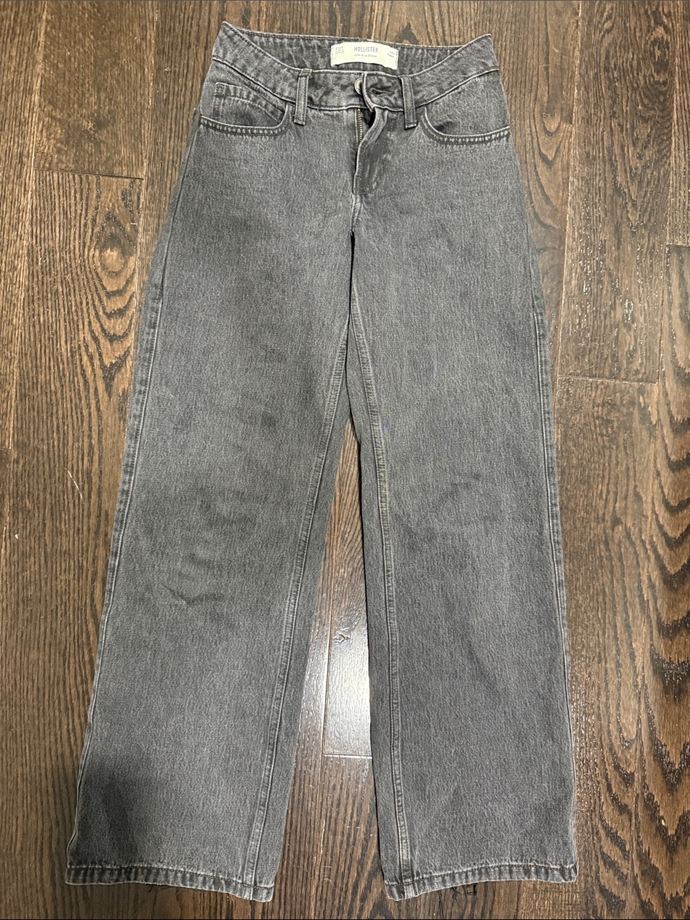 Hollister Charcoal Straight-Leg low rise Jeans
